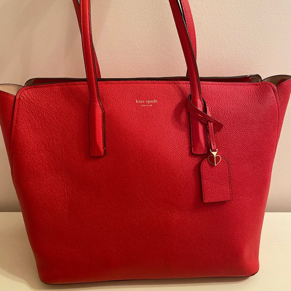 Kate Spade New York Margaux Tote Hot Red  Gold.   Valentine’s Day